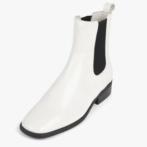 Jeffrey Campbell Emrys White Leather Chelsea Boots Size 7